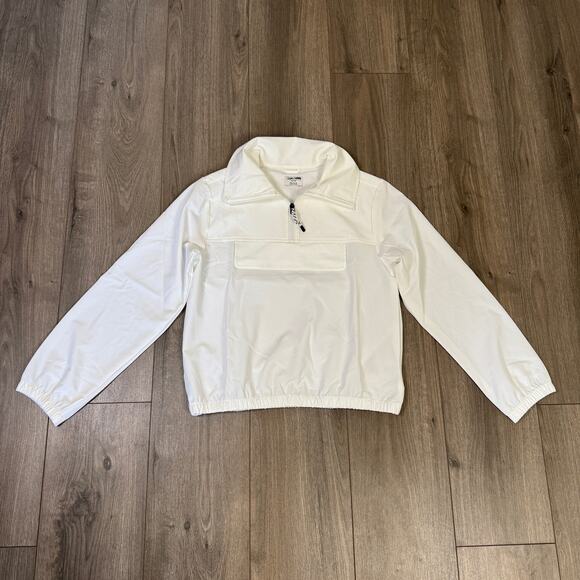 Crewcuts by J.Crew Active Anorak Jacket Girls XXL White Water Resistant 1/4 Zip - Picture 2 of 7